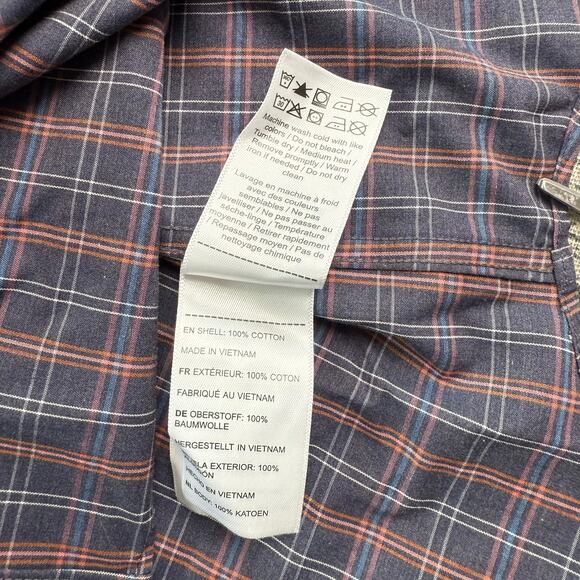 Men's Casual Button Down Shirt - Blue and Red Plaid - Picture 9 of 12